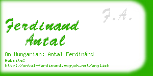 ferdinand antal business card